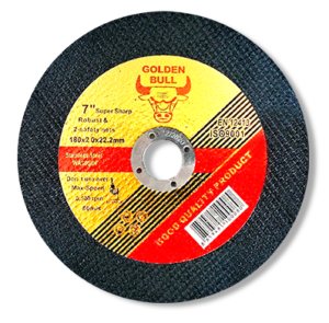 แผ่นตัดสแตนเลส 7 นิ้ว GOLDEN BULL 180×2.0x22mm. (ดำ)