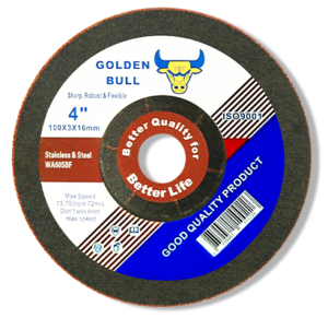 แผ่นเจียรบาง เหล็ก 4 นิ้ว WA GOLDEN BULL 100×3.0x16mm. (สีแดง)