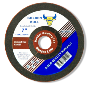 แผ่นเจียรบาง เหล็ก 7 นิ้ว  GOLDEN BULL 180×3.0x22mm. (สีแดง)